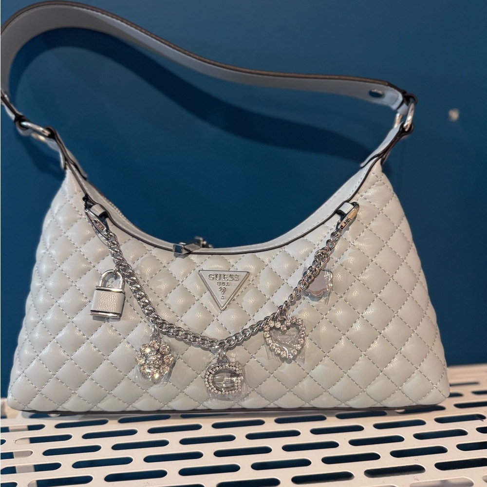 Guess Quilted Shoulder Bag with Charms